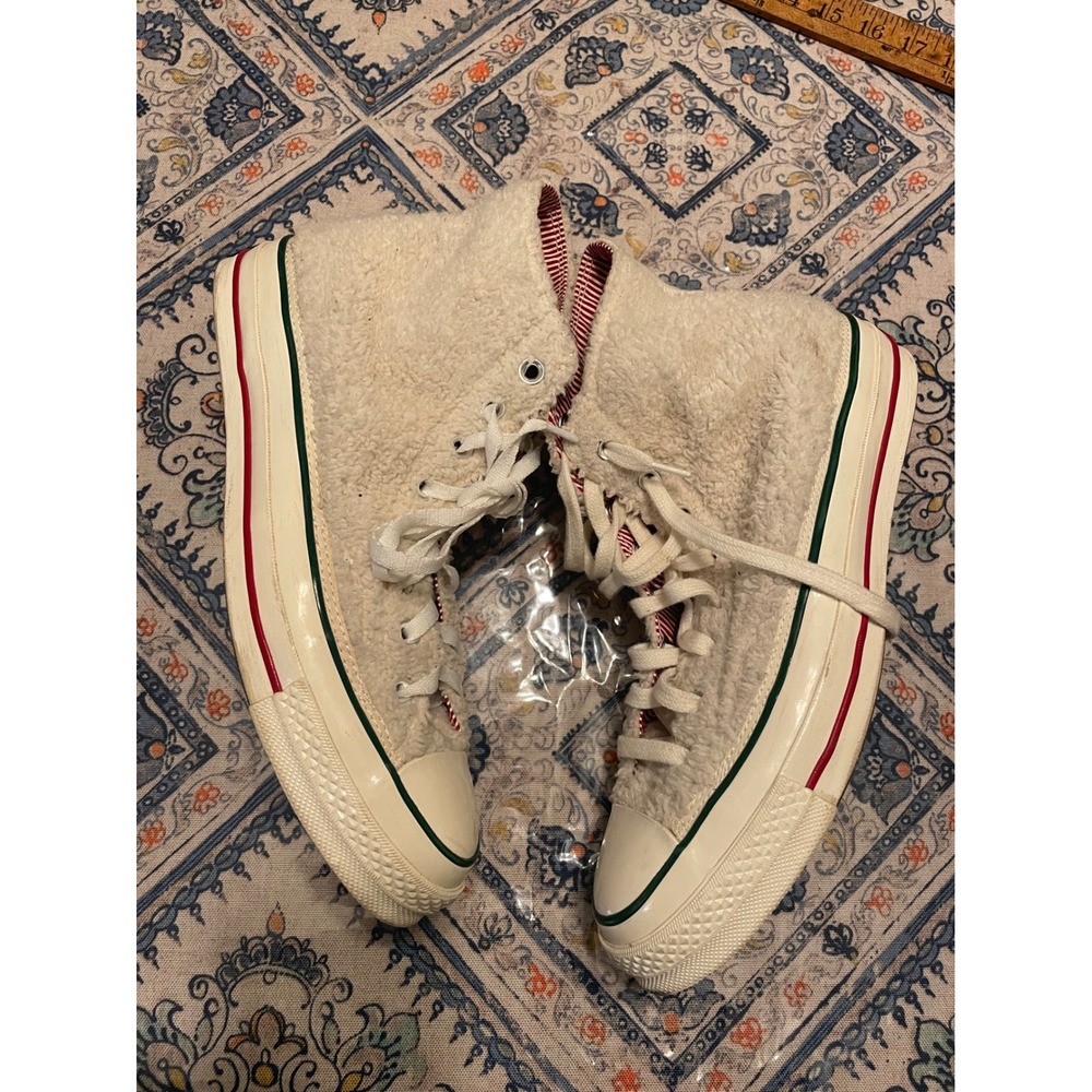 Converse Chuck 70 Sherpa High Top Cream Red Green 172048C Mens 9 Womens 10.5 - Picture 2 of 8